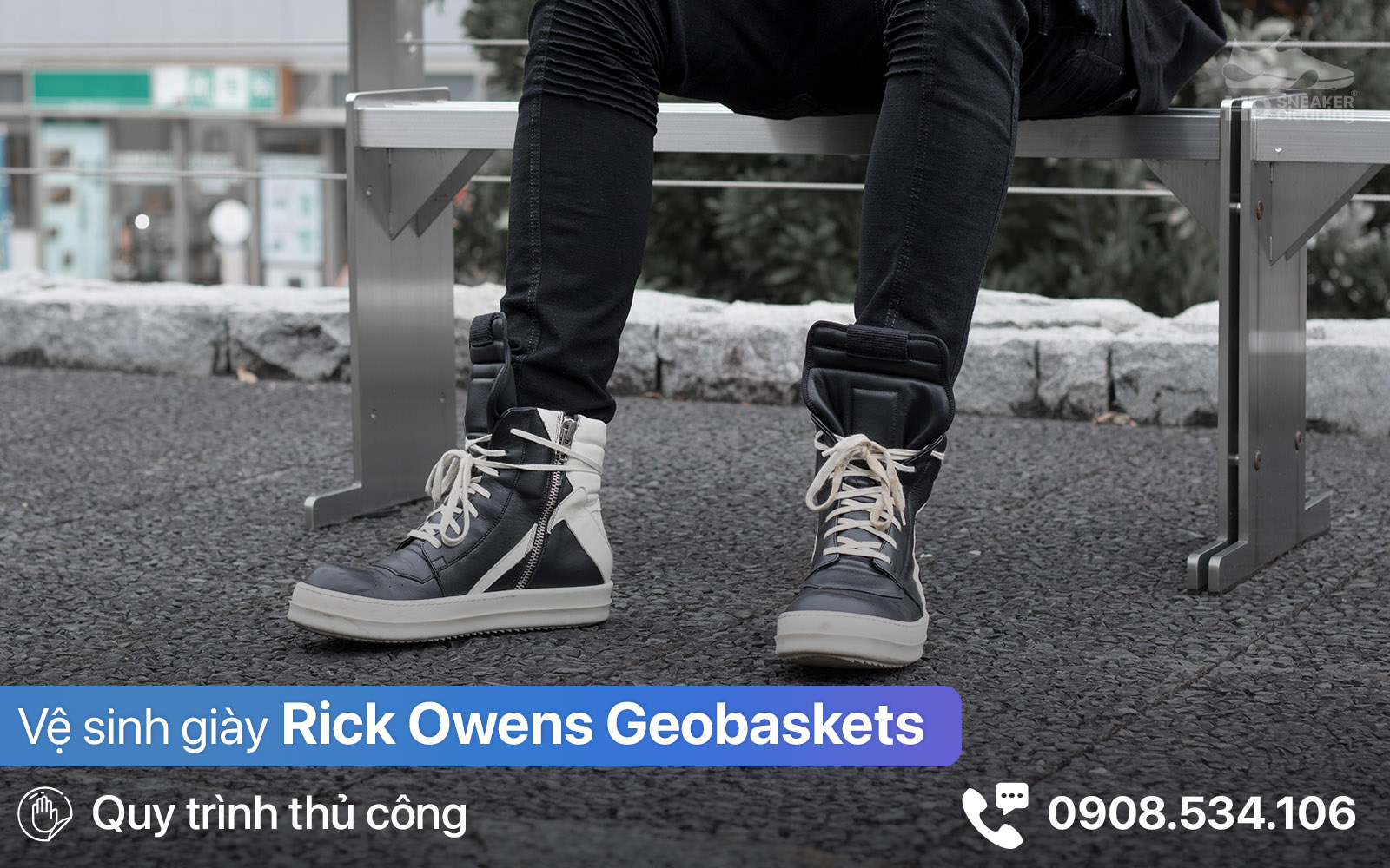 Vệ sinh giày Rick Owens Geobasket