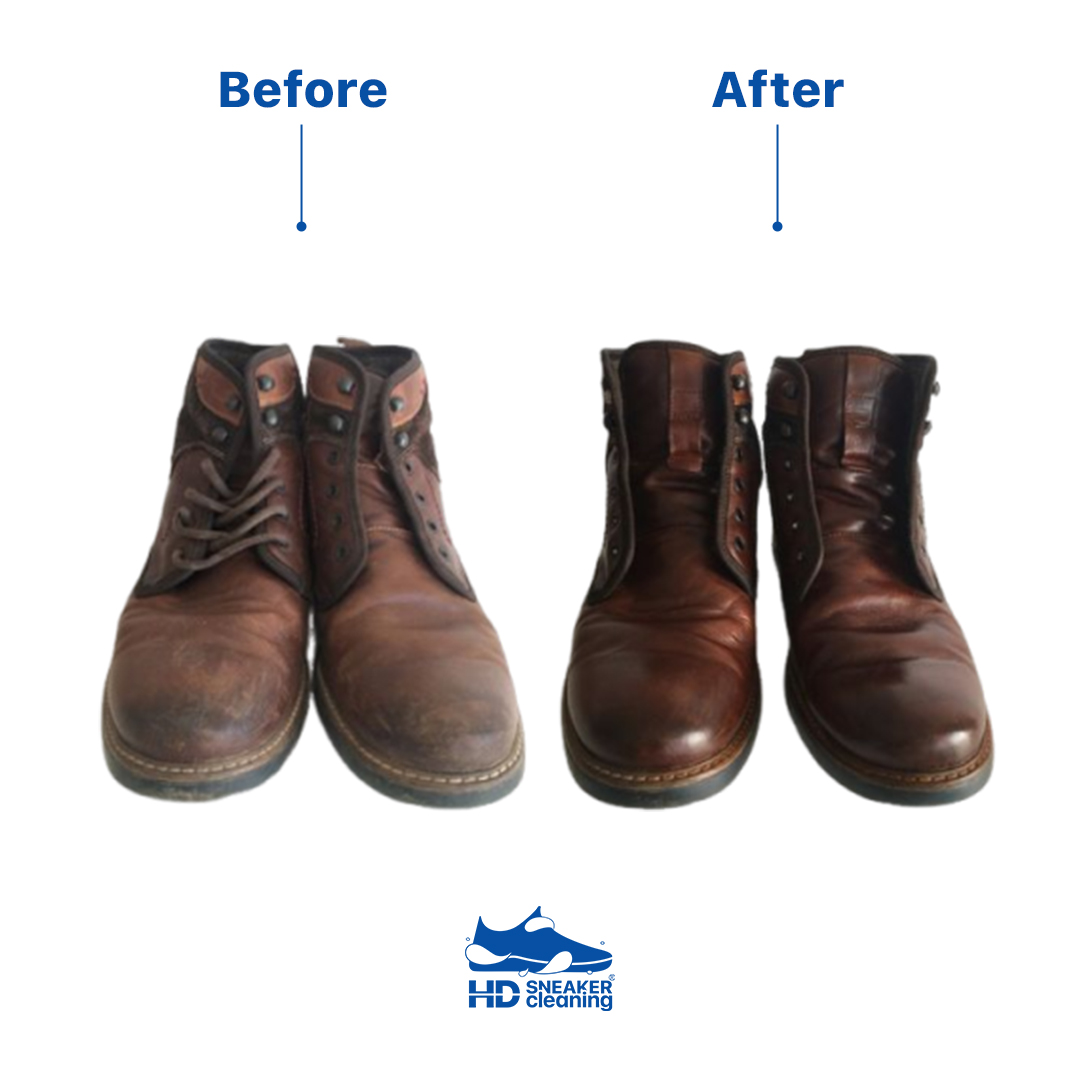 Before After phục hồi giày da & boots tại HD Sneaker Cleaning #30