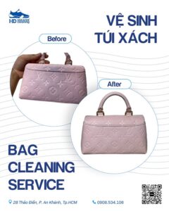 Professional luxury bag cleaning at HD in Thao Dien, Ho Chi Minh City