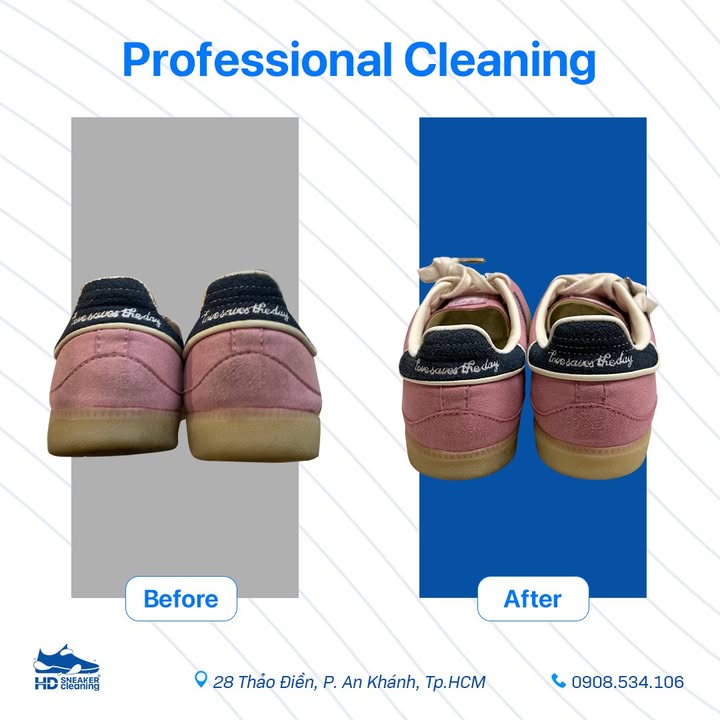 Giặt giày da lộn phục hồi gót tại HD Sneaker Cleaning