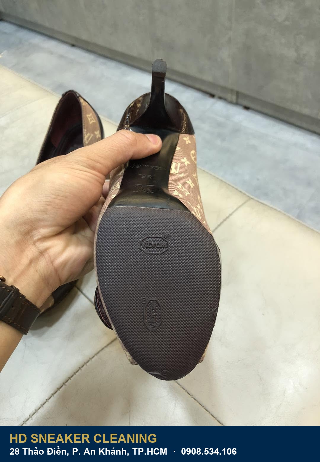 Thay đế Vibram giày Louis Vuitton after tại HD