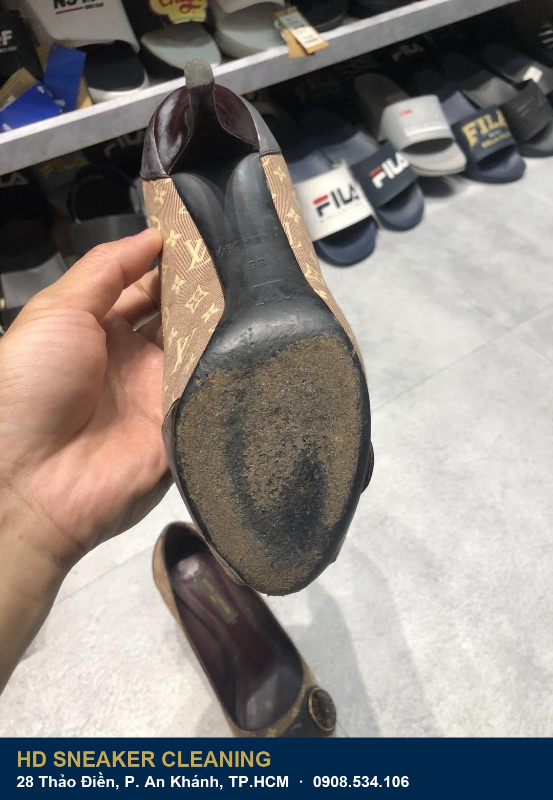 Thay đế giày Louis Vuitton before tại HD